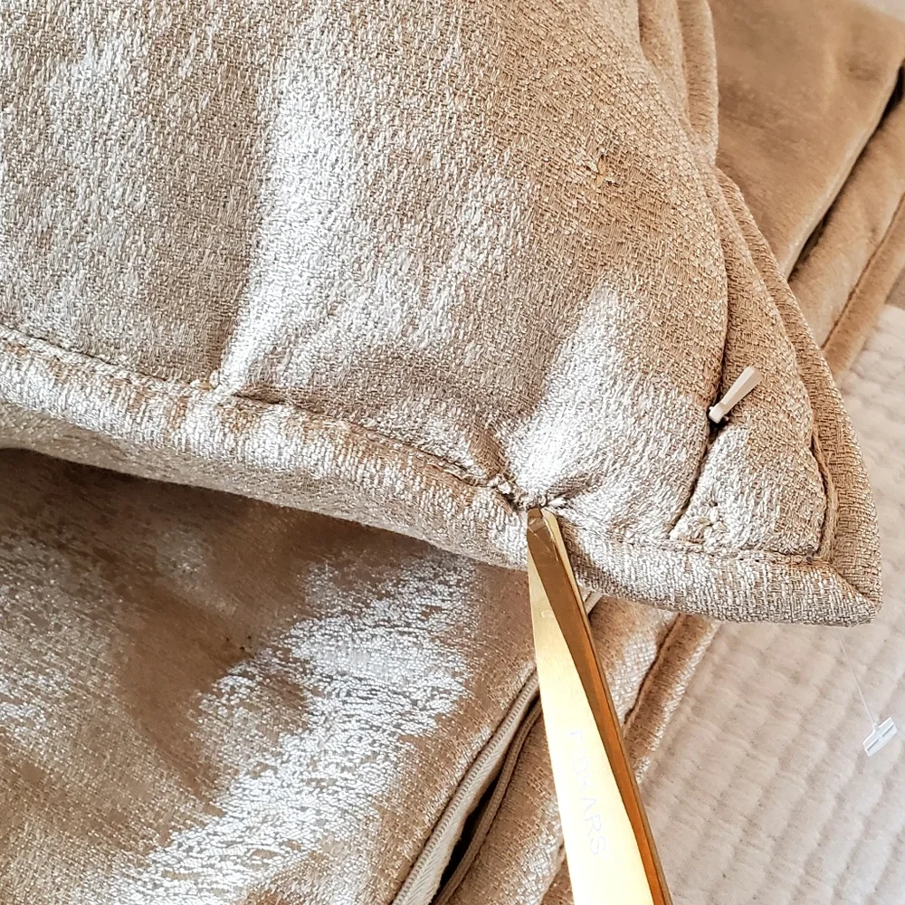 Hotel Collection Macy's Set Of 2 Metallic Stone Gold European Pillow Shams, NWT